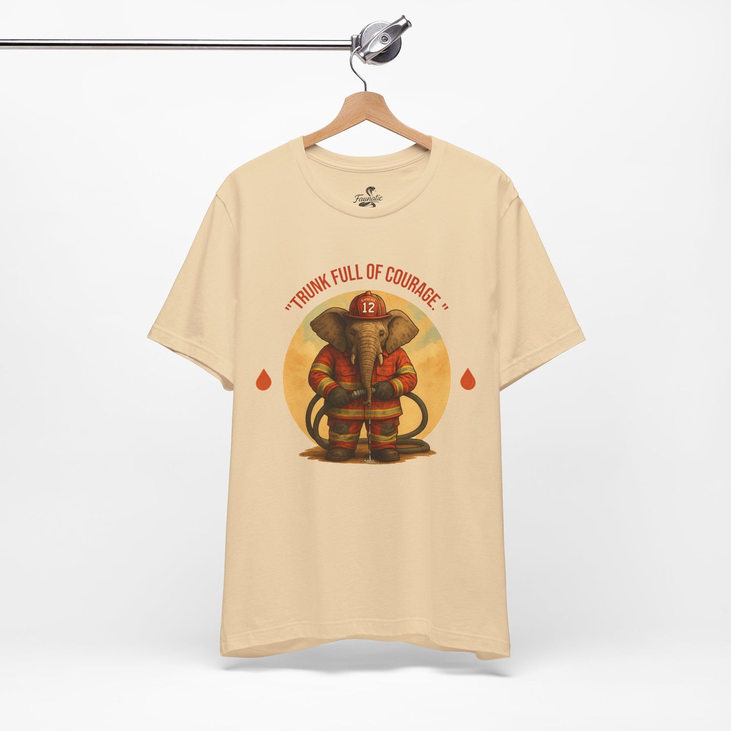 "Trunk Full of Courage" Firefighter Elephant T-Shirt - Heroic Animal Graphic Tee