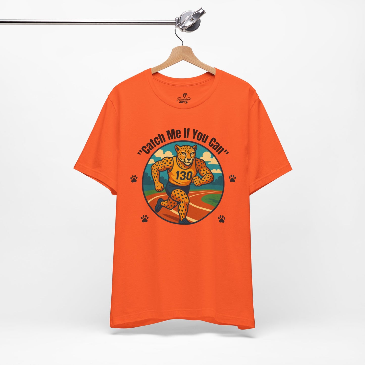 "Catch Me If You Can" Cheetah Running T-Shirt - Athletic Animal Graphic Tee