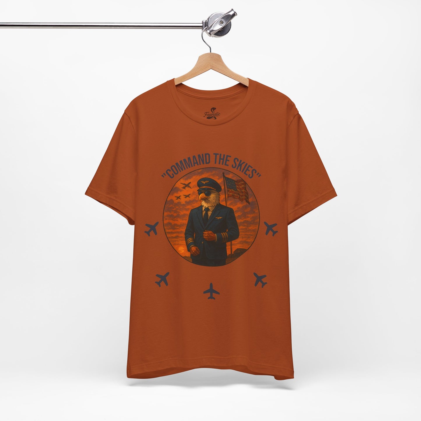 "Command the Skies" Eagle Pilot T-Shirt - Aviation Hero Animal Graphic Tee