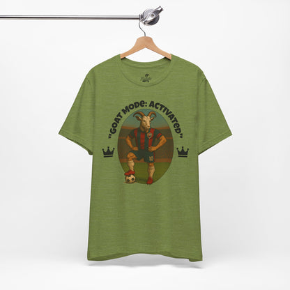 "GOAT Mode: Activated" Soccer Goat T-Shirt - Greatest of All Time Sports Graphic Tee