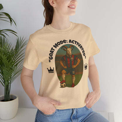 "GOAT Mode: Activated" Soccer Goat T-Shirt - Greatest of All Time Sports Graphic Tee