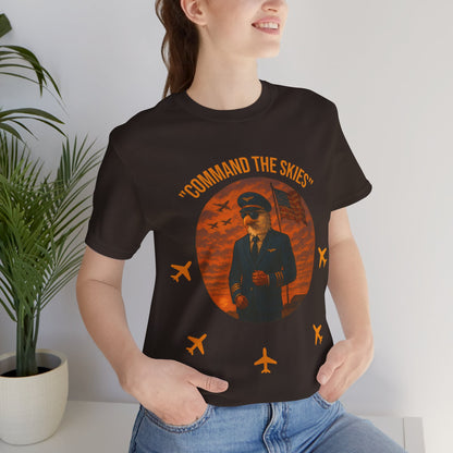 "Command the Skies" Eagle Pilot T-Shirt - Aviation Hero Animal Graphic Tee