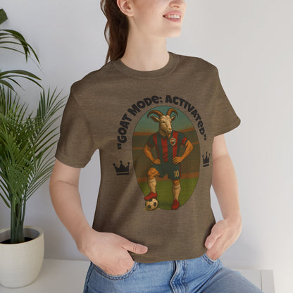 "GOAT Mode: Activated" Soccer Goat T-Shirt - Greatest of All Time Sports Graphic Tee