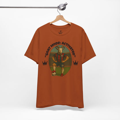 "GOAT Mode: Activated" Soccer Goat T-Shirt - Greatest of All Time Sports Graphic Tee