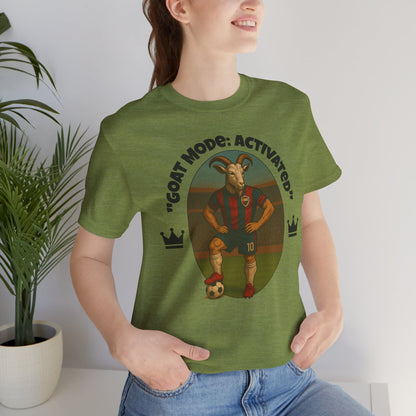 "GOAT Mode: Activated" Soccer Goat T-Shirt - Greatest of All Time Sports Graphic Tee